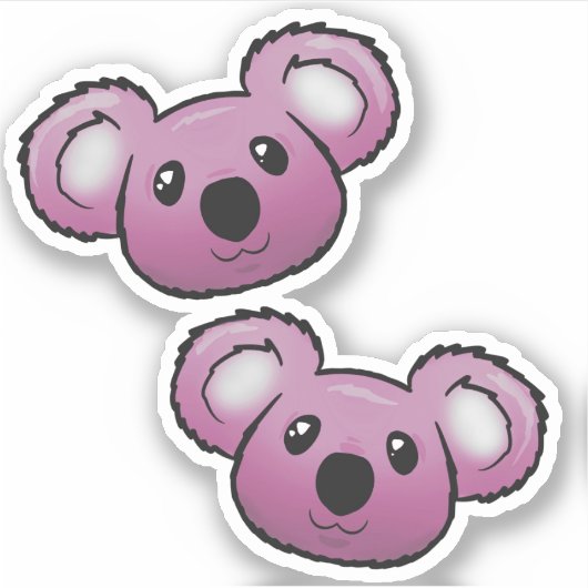 Roze koalas sticker (Voorkant)