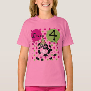 Roze Koe 4e Verjaardag Tshirts en geschenken