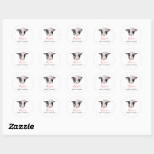 Roze Koe Baby shower Ronde Sticker (Vel)