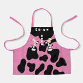 Roze Koe Chow All-Over Print Schort (Voorkant)