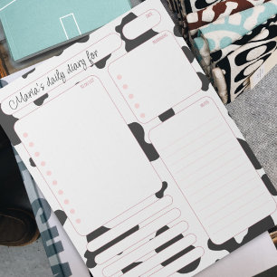 Roze Koe dagelijkse planernotities en lijst doen Notitieblok