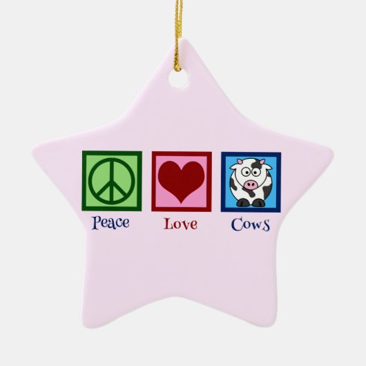 Roze Koe Keramisch Ornament (Voorkant)