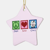 Roze Koe Keramisch Ornament (Links)