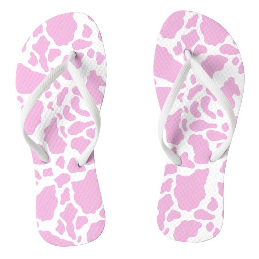 Roze Koeienprint Teenslippers (Voetbed)