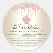 Roze koekje Glitter Drift Gold Bakery Chef Legal Ronde Sticker (Voorkant)