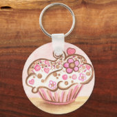 Roze koekje Heart Keychain (Voorkant)