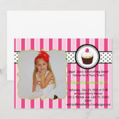 Roze koekje uitnodigen kaart (Voorkant / Achterkant)