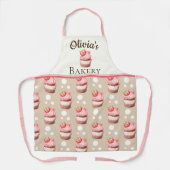 Roze koekjes Aangepaste naam bakkerij Schort (Voorkant)