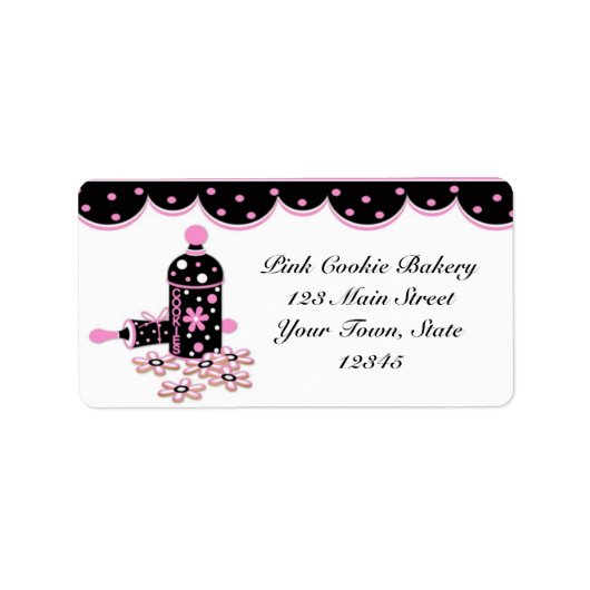 Roze koekjes, bakkerijlabel etiket (Voorkant)