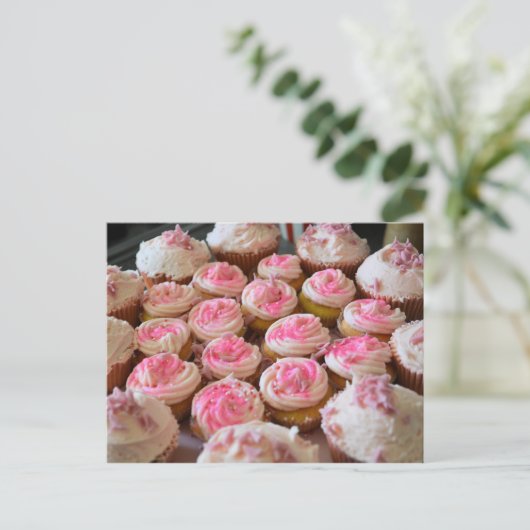 Roze koekjes briefkaart (Staand voorkant)