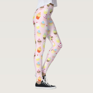 Roze koekjespatroon leggings
