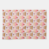 Roze koekjespatroon theedoek (Horizontaal)