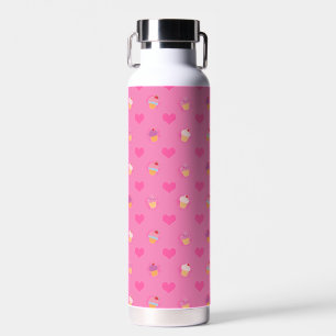 Roze koekjespatroon waterfles