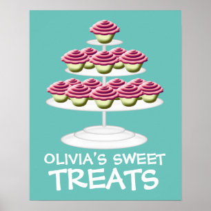 Roze koekjestower - Sweet-tenteken Poster