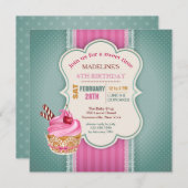 Roze koekjesuitnodiging kaart (Voorkant / Achterkant)