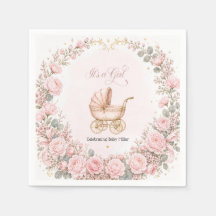 Roze Koets Het is een Meisje Baby Shower Persoonli