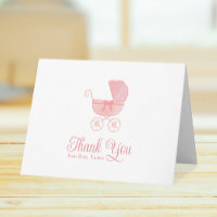 Roze Koets Meisje Baby Shower Briefpapier