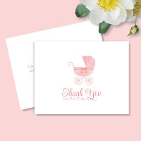 Roze koets meisje Baby shower dank u