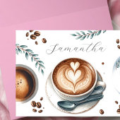 Roze Koffie Bruidsfeest Thema Kaarten