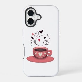 Roze koffiekop iPhone 16 hoesje