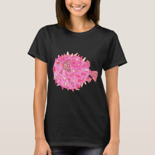 Roze Kogelvis Watercolorontwerp T-shirt