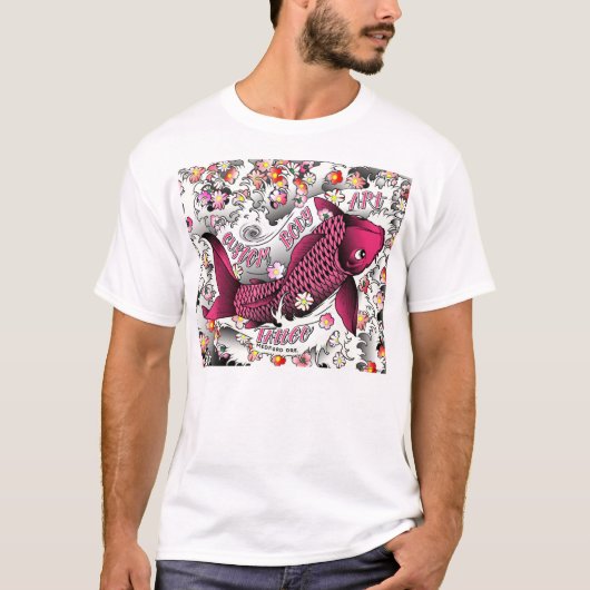 roze koi t-shirt (Voorkant)