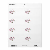 Roze kolibrie en bloemen Verzendlabels Etiket (Full Sheet)