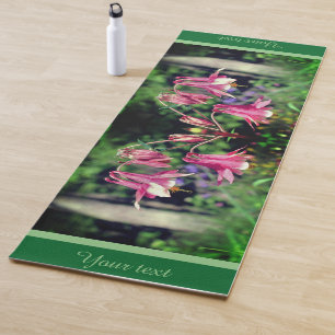Roze Kolombloemen Sluiten Gepersonaliseerd op Yogamat
