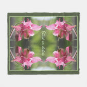 Roze Kolomventilator Abstract gepersonaliseerd Fleece Deken (Voorkant (Horizontaal))