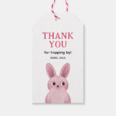 Roze konijn Bedankt Cadeaulabel (Voorkant)