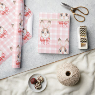 Roze konijn cadeau cadeaupapier