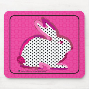 " roze konijn " - digitale schildermousepad muismat