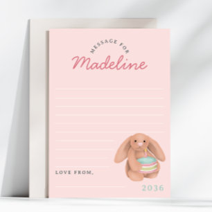 Roze Konijn Eerste Verjaardag Tijd Capsule Kaarten