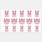 Roze konijn met bril labels (Vel)