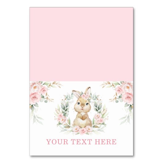 Roze Konijn Paashaas Tafel Zitplaatsen Plaats Kaar Kaart (Voorkant)
