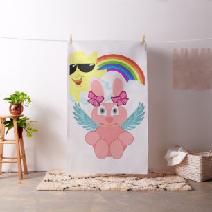 Roze konijn Sun regenboogverbinding Stof