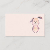 Roze Konijn Waterverf Baby shower Luier Raffle Informatiekaartje (Achterkant)