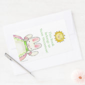 Roze konijnenplaat rechthoekige sticker (Envelop)