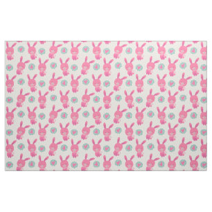 Roze konijntjes en harten stof