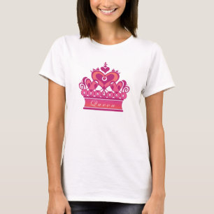 Roze Koningin Hearts Crown T-shirt
