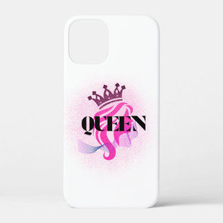 Roze Koningin Kroon Ontwerp – Zelfverzekerde Vrouw iPhone 12 Mini Hoesje