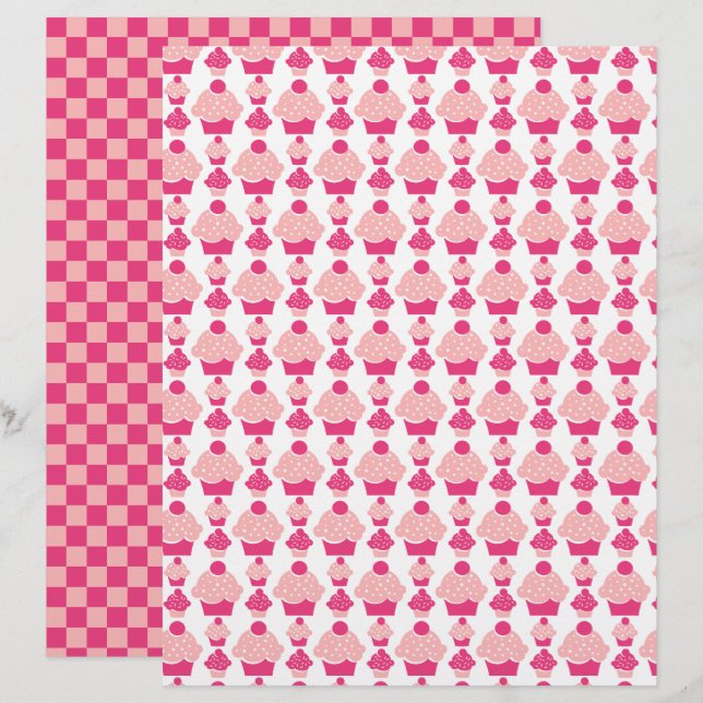 Roze kookstaart papier (Voorkant / Achterkant)