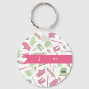 Roze kooktoestellen Gepersonaliseerde Sleutelhange Sleutelhanger