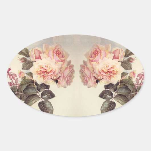  Roze Kool Roos Bloemen Stickers (Voorkant)