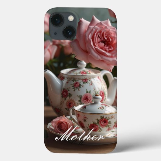 Roze Kool Roos Tea iPhone / iPad case (Achterkant)
