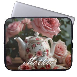 Roze Kool Roos Tea Laptop Sleeve