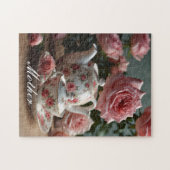 Roze Kool Roos Tea Legpuzzel (Horizontaal)