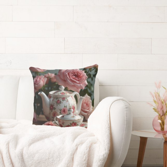 Roze Kool Roos Tea Sierkussen (Bank)