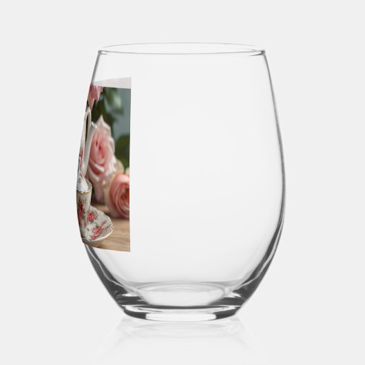 Roze Kool Roos Tea Wijnglas Zonder Voet (Links)