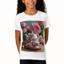Roze Kool Roos Thee T-shirt